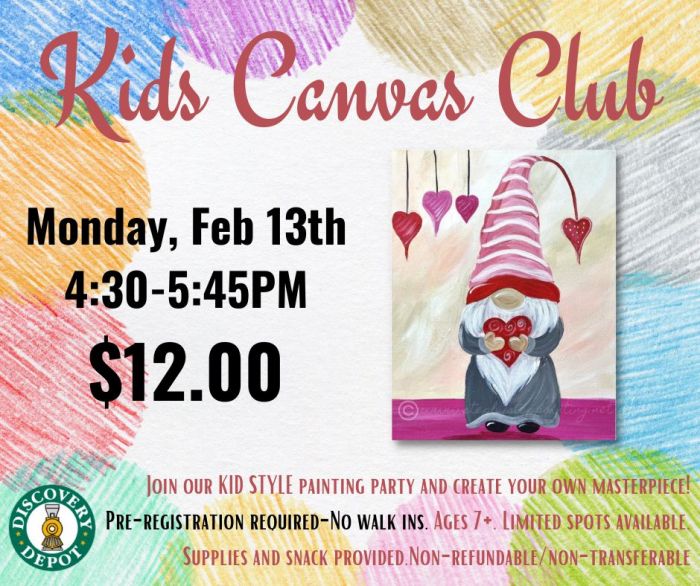 kids canvas club feb
